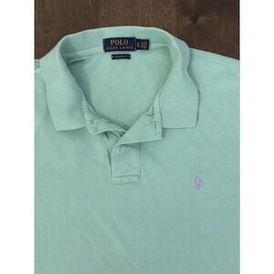 Ralph Lauren Mens Blue Classic Fit‎ Size XL Short Sleeve Polo Shirt Purple Pony